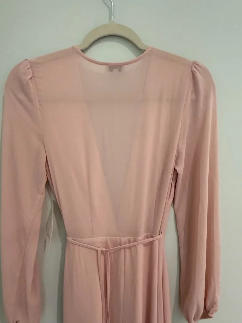 NWT Tobi Blush Pink Deep V-Neck Long Sleeve Maxi Dress - Size XS
